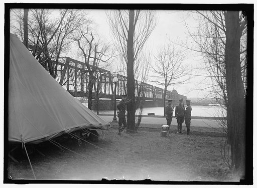 DISTRICT OF COLUMBIA PARKS. GUARDS IN POTOMAC PARK AT RAILWAY BRIDGE