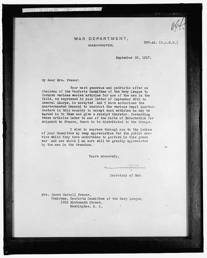 NAVY LEAGUE OF U.S. LETTER