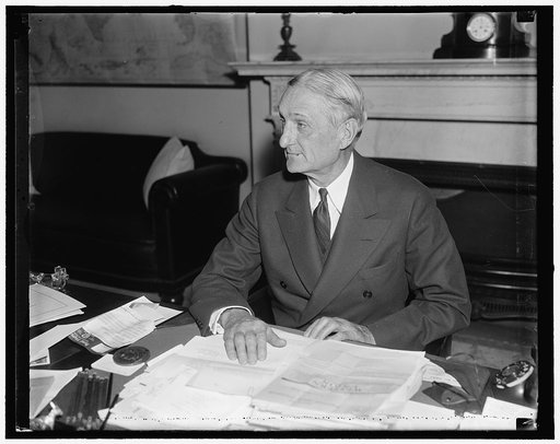 Senator from California. Washington, D.C., Dec. 28. Appearing in the best of health, Senator William Gibbs McAdoo, Democract of California, has arrived in Washington to await the opening gong of the next session of Congress. He is pictured in an informal pose in his office at the Capitol
