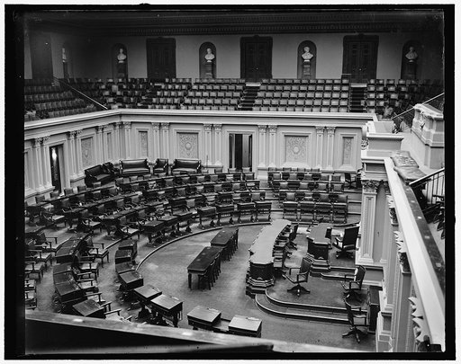 Ready for Opening Session. Washington, D.C., Dec. 30. Newly decorated from top to bottom, the Senate Chamber is ready for the Nation's lawmakers who will go into the 75th session of Congress on January 5