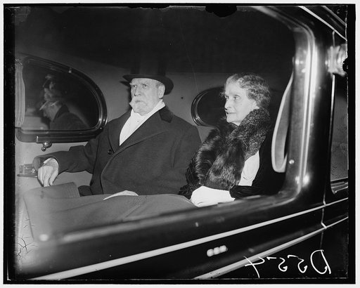 Chief Justice & Mrs. Hughes leaving for White House