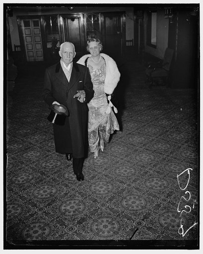 Justice Willis Van Devanter and Mrs. Sanford L. Rariden, sister, leaving for White House