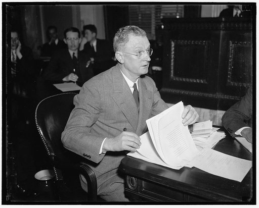Labor Leader before La Follette. Washington D.C. Homer D. Sayee, Executive Officer of the National Trades Association told the Senate Committee on Civil Liberties that on all strikes where they moved in the association took complete control even to the settling of the strikes, furnishing protection,