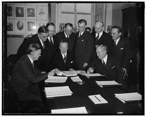 Senate Judiciary Committee considers president's request to increase membership of Supreme Court. Washington D.C. After a meeting today members of the Senate Judiciary Committee reported that opinion in their group was about evenly divided on wisdom of President Roosevelt's request for power to incr
