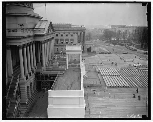 Capitol inaugural stands. Washington D.C. The Inaugural stands on the east side of the Capitol, where President Roosevelt will take his second oath of office on January 20