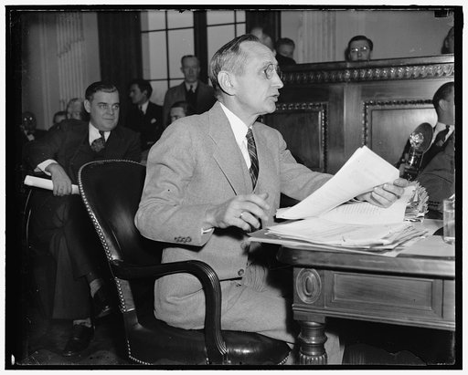 At Senate Civil Liberties Investigation. Washington D.C. Appearing before the Senate Civil Librerties Committee today, Philip E. Ziegler, Secretary-Treasurer of the Brotherhood of Railway Clerks, charged that Samuel X. Brady, Chief of the Cincinnati Office of the Pinkerton Detective Agency, had temp
