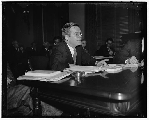 Before House Agricultural Committee. Washington, D.C. Testifying before House Agricultural Committee on farm tenant legislation today; Gardner Jackson, representing the Committee on Rural Social Service, that the President proposed farm tenant legislation was totally inadequate
