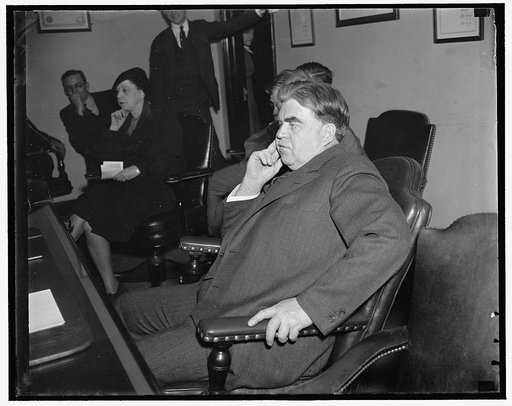 Labor chieftain. Washington D.C., March 6. John L. Lewis, President of the United Mine Workers and organizer of the CIO, snapped at his press conference in Washington yesterday, 3/6/1937
