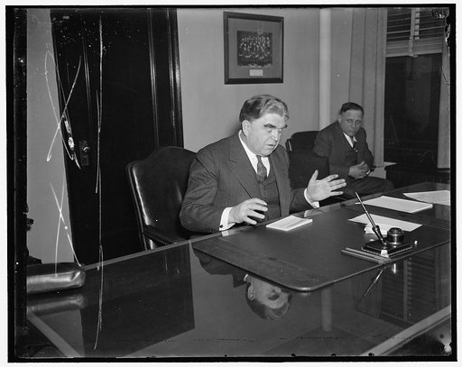 Labor chieftain. Washington D.C., March 6. John L. Lewis, President of the United Mine Workers and organizer of the CIO, snapped at his press conference in Washington yesterday, 3/6/1937