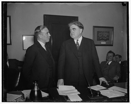 F.J. Gaman [?] Pres. United Textile Workers Union, & John L. Lewis, Pres. U.M.W. Chairman of C.I.O.