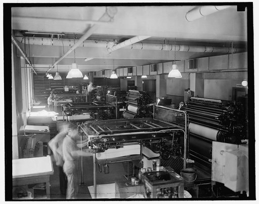 Press room where all maps and charts are printed for the Coast and Geodetic Survey
