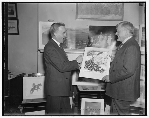 Sen. Joseph C. O'Mahoney, left & Sen. H.H. Schwartz, 3/17/1937