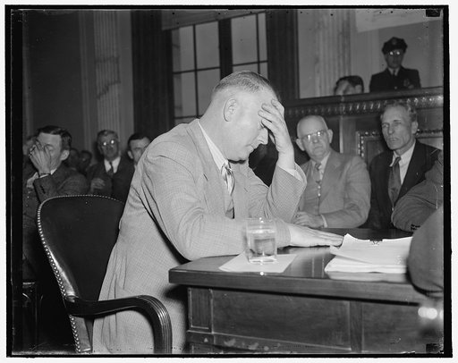 Richer by $102,728 since 1934 when he became Sheriff of Harlan County, Ky. Washington, D.C., April 26. It took a little quick thinking today on the part of Sheriff Theodore R. Middleton, of Harlan County, as he was questioned by the Senate Civil Liberties Committee in regard to the weath he acquired