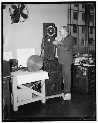 New fathometer used at full speed. Washington, D.C., May 7. Dr. Herbert Grove Dorsey of the U.S. Coast and Geodetic Survey has invented an instrument to secure the precise measurement. The machine sends a sound, pitched so high that it is above audibility, traveling thru the water a known speed, the