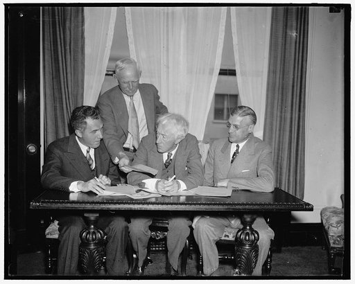 Details settled for All-Star game. Washington, D.C., May 26. Final plans and details for the Fifth Annual All-Star game to be played in Washington, July 7, were discussed today by Judge K.M. Landis, Will Harridge and Ford Frick, Presidents of the American and National Leagues, respectively, and Clar