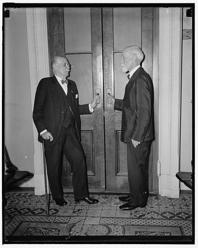 Civil War Veterans active as House doorkeepers. Washington, D.C. May 28. William H. Young, 95, and Col. John T. Ryan, 90, doorkeepers in the House Gallery in the Capitol, are eagerly looking forward to Memorial Day when they will take part in excercises at Arlington National Cemetery in honor of the