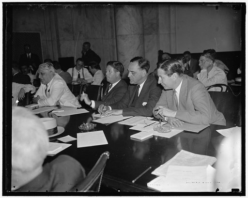 Senate listeners. Washington, D.C., June 3. The Senate Chamber was practically empty today as most of the members "listened in" on the Joint Hearing of the Senate and House Labor Committees. Prominent business men testified on the Black-Connery Bill proposed to curtail sweatshop working conditions a