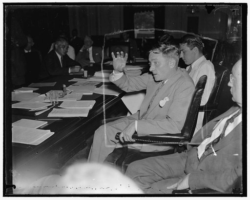 S.E.C. Commisioner Washington, D.C. June 9. William O. Douglas, member of the Securities and Exchange Commission, as he appeared before the Senate Banking and Currency Committee, 6/9/37