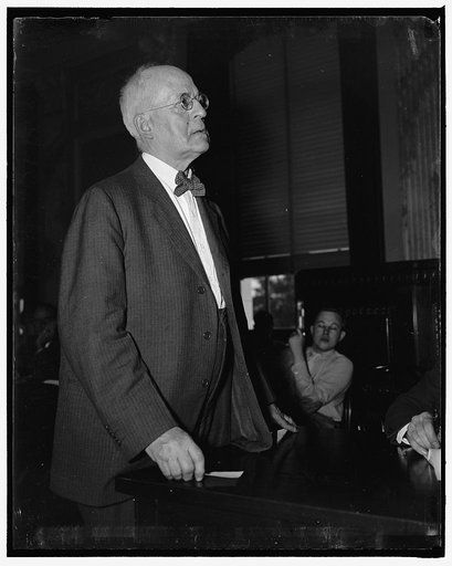 Urges age minimum age limit provisions in Connery-Black Bill. Washington, D.C. June 14. Testifying on the Black-Connery Wage and [Hours] Bill today, Rep. Robert Luce, of Massachusetts, urged the Seante and House Labor Committees to exempt from the wage provisions of the bill all persons under 21 yea