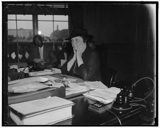 Labor Secretary . Washington, D.C. June 17. Secretary of Labor Frances Perkins announcing to newspaper men today the appointment of a three man board to mediate all current steel disputes. Charles P. Taft was named Chairman of the Board with Lloyd R. Garrison and assisitant Secretary of labor Edward
