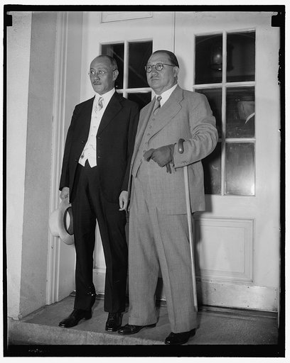 Chinese Minister of Finance pays respects Washington D.C., June 29. Dr. H.H. Kung, Vice-President of the Executive Yuan and Minister of Finance of China, accompanied to the White House by the Chinese Ambassador Dr. Chenting T. Wang, left