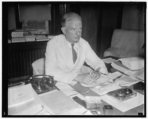 Montana Senator. Washington D.C. July 16. A new informal picture of Senator Burton K. Wheeler, of Montana, who leading the bloc of Democratic Senators opposing the President's Court Reorganization Bill, 7/16/37