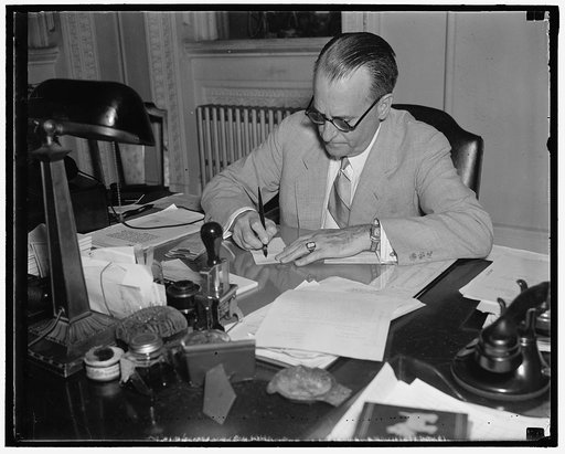 Decoding Chief at the State Dept. Washington, D.C., July 31. David Salmon, Chief of the Division of Communications and Records at the State Department is kept very busy decoding all the messages for the president that are coming thru the State Dept. from the China Japan hostilities. The messages are