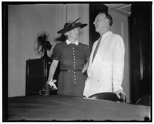 New Supreme Court appointee and wife. Washington, D.C., Aug. 12. Senator and Mrs. Hugo L. Black photographed at the Capitol today shortly after Black's nomination as a member of the Supreme Court was received in the Senate chamber. The Blacks have three children, Hugo, Jr., Sterling, and Josephine, 