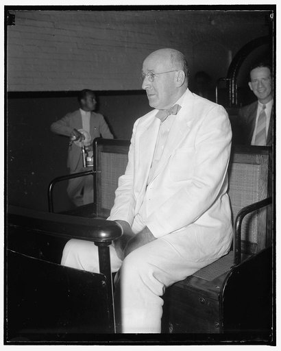 Utah Senator. Washington, D.C., Aug. 19. Senator Elbert D. Thomas, Democrat of Utah, frequently uses the Senate subway as he travels to Senate sessions