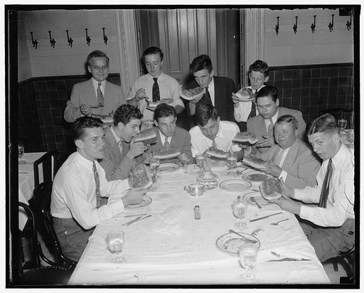 Congressman Edwin M. Schaefer, of Ill. Gives a watermelon party for the page boys