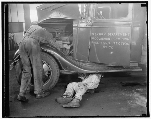 Repairing government trucks at the Treasury procurement section