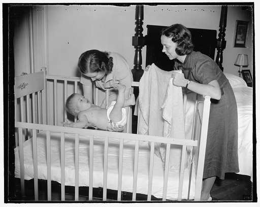 Putting baby in crib