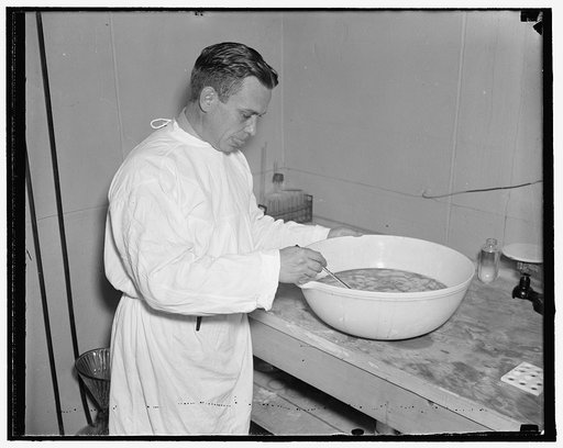 Army making pneumonia vaccine. Washington, D.C., Sept. 1. The Army Medical Center is preparing a pneumonia vaccine for the first mass scale inoculation ever attempted in the battle against the disease. Volunteers from the CCC will be the human guinea pigs in the experiment. The vaccine, which is 10 