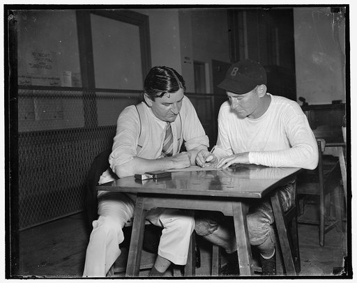George Marshall and Ray Flaherty, football coach of Washington Redskins