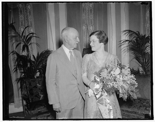 "December-May" romance. Washington, D.C., Sept. 4. A "December-May" romance which began six years ago culminated today with the marriage of Miss Caroline Robinson Hughes, 36, daughter of Bishop Edwin Hughes, to Dr. Walter S. Harban, 80, once personal Dentist to Theodore Roosevelt