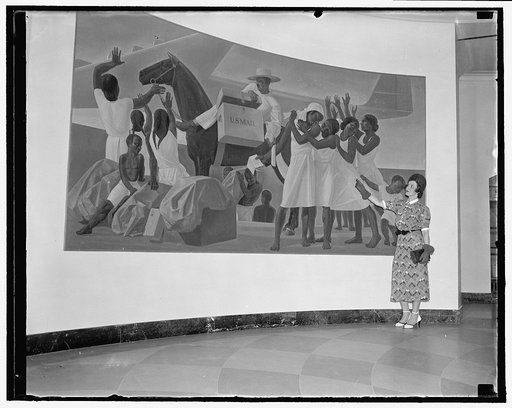 Off with the yoke of Uncle Sam depicted in post office mural, is charge of Arctic explorer. Washington, D.C., Sept. 10. Vilhjamur Stefansson, the Artic explorer, today charged that artist Rockwell Kent had painted on the wall in the Post Office Building here an exhortation to Puerto Rico to throw of