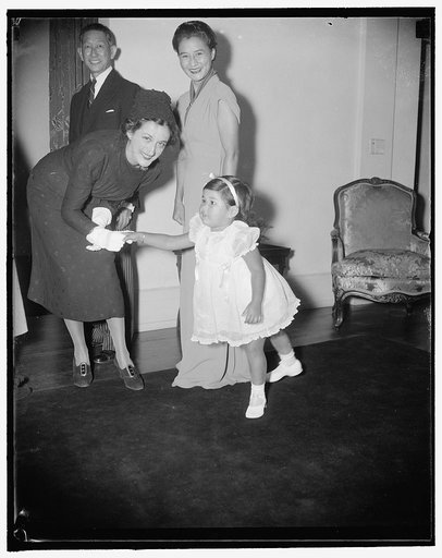 Tiny daughter of Siamese minister receives in honor of king's 12th birthday. Washington, D.C., Sept. 21. A precedent was set in the diplomatic corps yesterday when tiny "Didi" Rajamaitri, three-year-old daughter of the Siamese Minister and Mme. Rajamaitri received at a reception with her parents in 