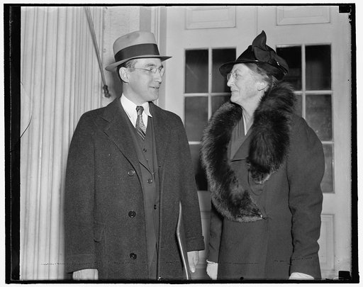 Young Roosevelt begins parleys. Washington, D.C., Nov. 1. Among the first to meet with James Roosevelt, son of the president and a member of his secretariat, as he began his conferences today with head of independent and emergency agencies, were Arthur J. Altmeyer, Chairman of the Social Security Bo