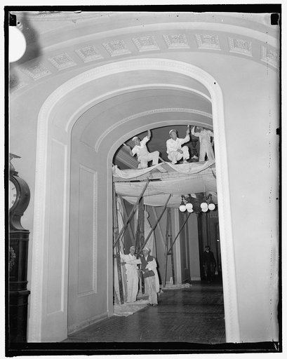 Capitol made spic and span. Washington, D.C., November 9. When the legislators return for the special session which convenes on November 15, they will find the Capitol re-decorated from top to bottom. Full speed ahead was the order given to the painters as soon as President Roosevelt called the spec