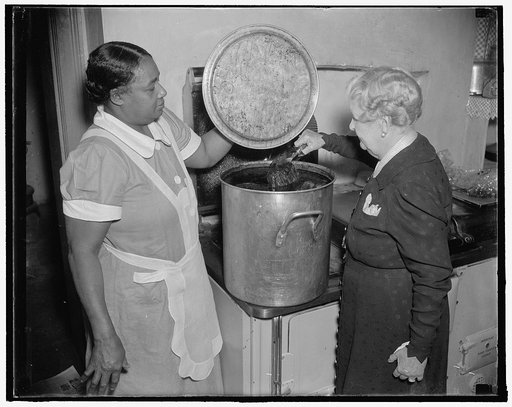 Mrs. Bristol & cook boil ham