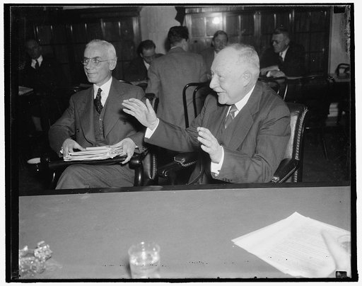 Pennsy VP before Senate Rail Inquiry. Washington, D.C., Dec. 21. After hearing Chairman Wheeler of the Senate Inquiry charge the Pennsylvania Railroad with violating ICC decisions and concealing facts from stockholders in purchasing railroad stocks from 1925 to 1928, [...]County Financial Vice Presi