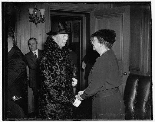 Administration favorites. Washington, D.C., Jan. 22. Holding key posts in the Roosevelt Administration, Social Security Board member Mary Dewson (left) and Secretary of Labor Frances Perkins, are both favorites of the President, 1/22/38
