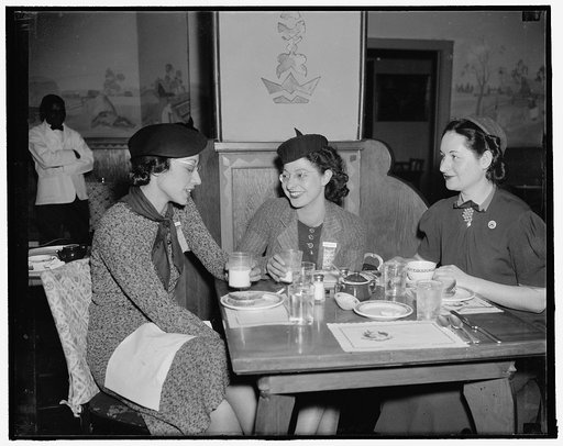 Only women delegates to United Mine Workers Convention. Washington, D.C., Jan. 24. These three women delegates to the Gas, By- Product Coke and Chemical Workers, District 50, United Mine Workers of American Convention being held in Washington, are taking an active part in the daily sessions. Left to