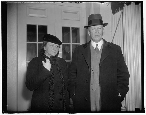 New Assistant Labor Secretary presented to the Chief. Washington, D.C., Jan. 27. Charles V. McLaughlin, recently appointed Assistant Secretary of Labor to succeed Edward F. McGrady, made his first call on President Roosevelt today. He was accompanied to the White house by Secretary Frances Perkins, 