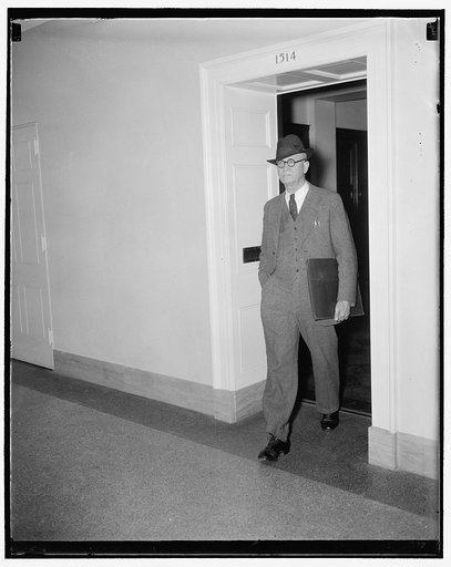 How a bill become a law. After passing both the house and senate, the bill, now two-thirds on its way toward being a law, is sent to the president for his approval. H.V. Hesselman, Clerk of the Committee on Enrolled Bills of the House, is shown leaving for the White House with a recently passed bill
