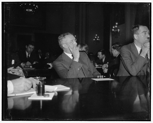 Plane manufacturer. Washington, D.C., March 1. Glenn S. Martin, Baltimore Airplane Manufacturer, proved a good listener as well as a good talker yesterday when appearing before the House Naval Affairs Committee, 3/1/38