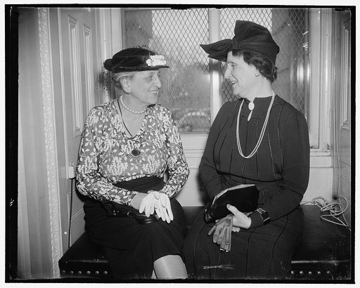 Look out for Uncle Sam's cash. Washington, D.C., March 4. These two women, Mrs. Blair [Marion Glass] Banister (left), Assistant U.S. Treasurer, and Mrs. Nellie Tayloe Ross, Director of the Mint, play important roles in the handling of Uncle Sam's huge money base. Mrs. Ross is a former Governor of Wy