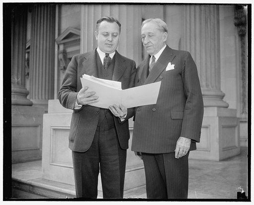 TVA foes join in attempt to force inquiry. Washington, D.C., Mar. 14. Foes of the Tennessee Valley Authority pooled forces today in an attempt to override administration opposition and obtain a Congressional investigation of the power agency. Senators William H. King (D.) of Utah, right, and H. Styl