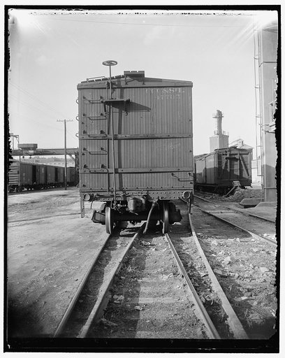 U.S. news. Freight car, rear view, 3/7/38