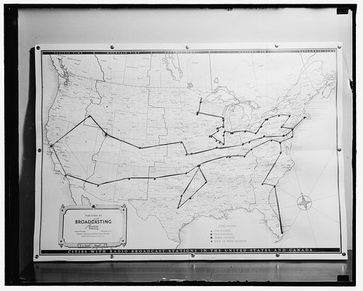 Broadcasting map, 3/26/38